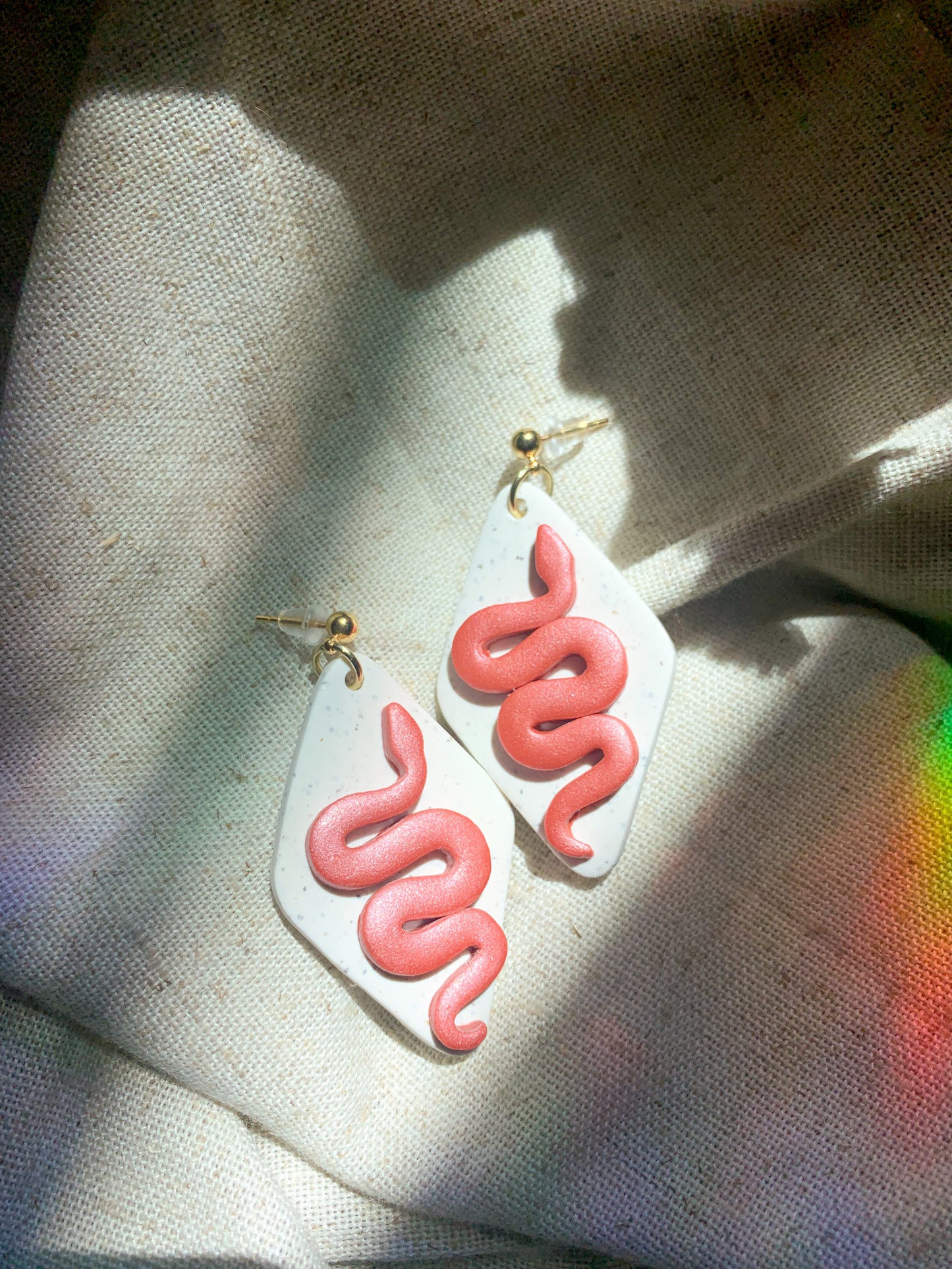 Snake Diamonds Cream and Sunset Pink