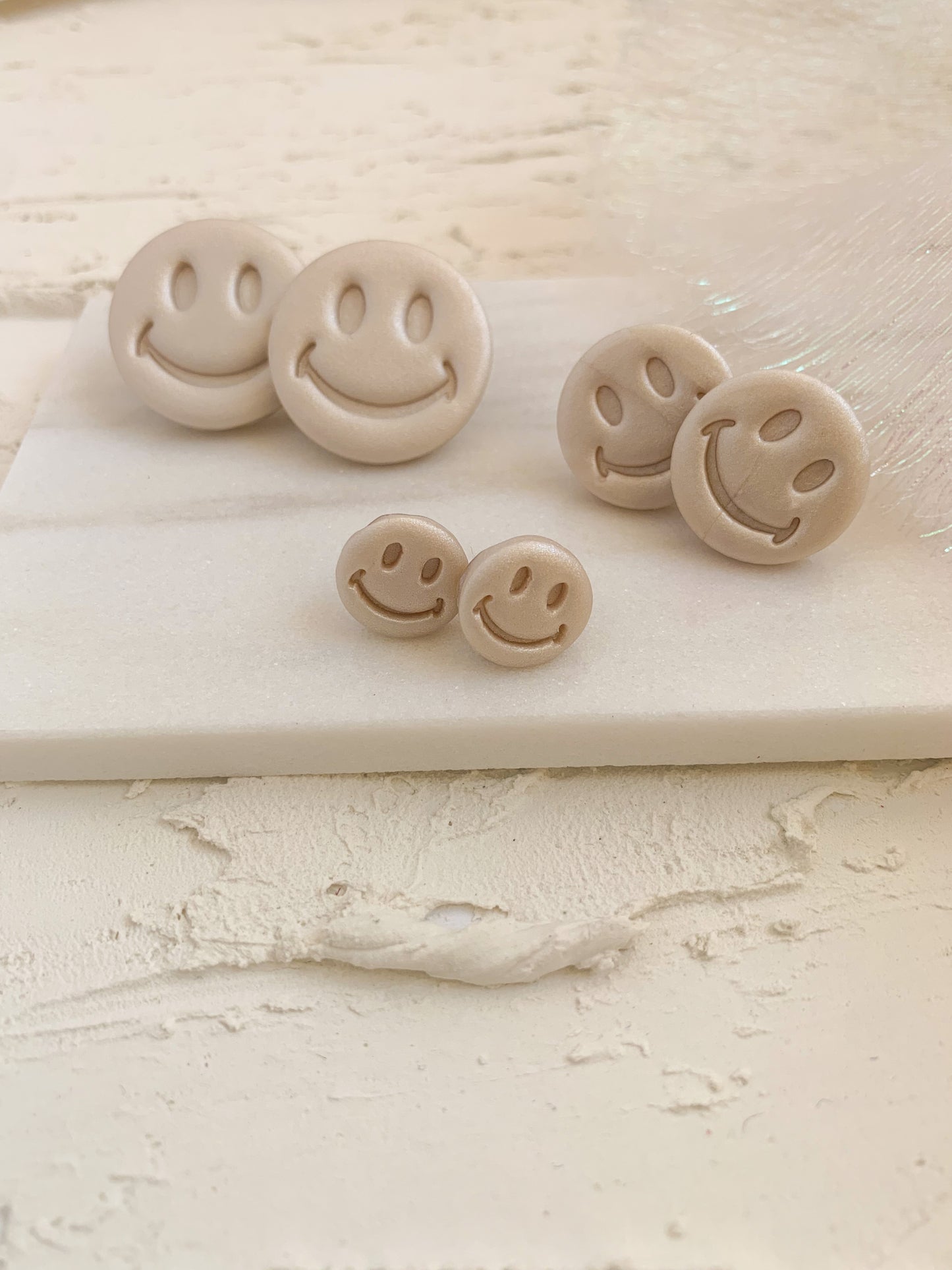 Smiley Face Pearly Studs - 3 Sizes