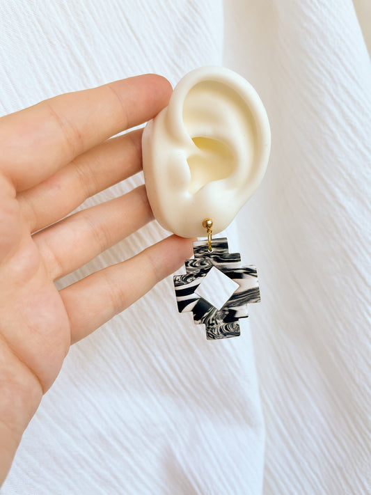 Aztec Marbled Black and White