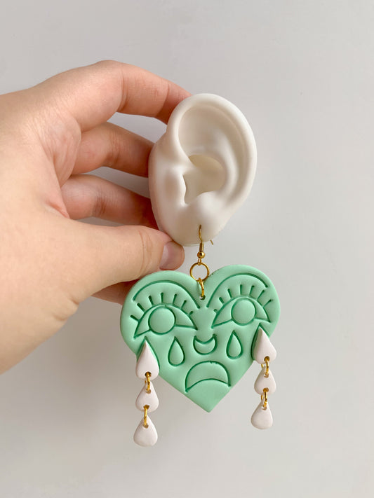 Crying Hearts Mint + White Tears