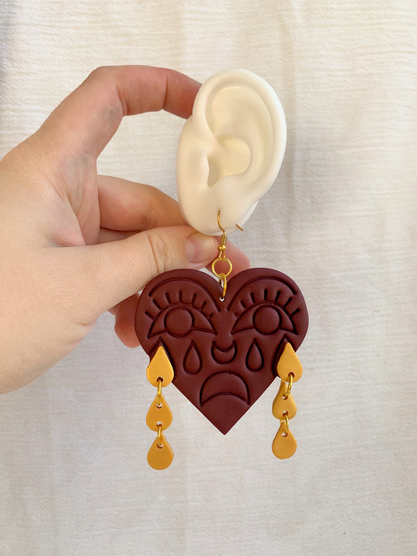Crying Hearts Oxblood + Golden Tears