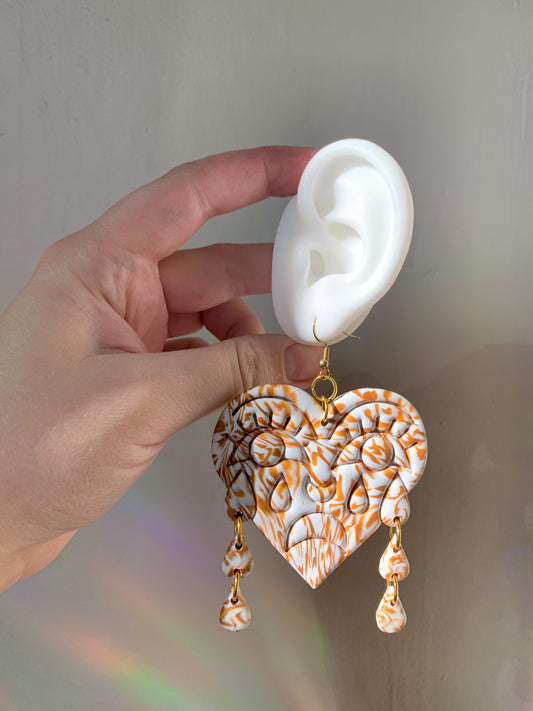 Crying Hearts Gold Swirl