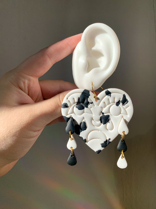 Crying Hearts Cow Print