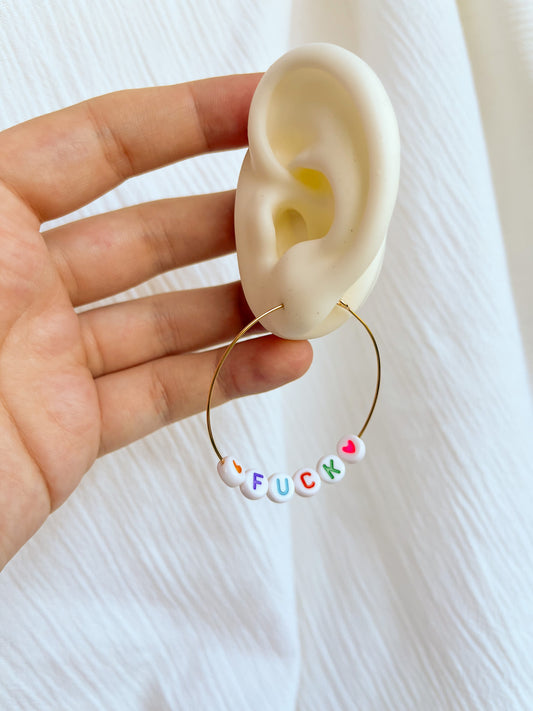 Beaded F*CK Hoops