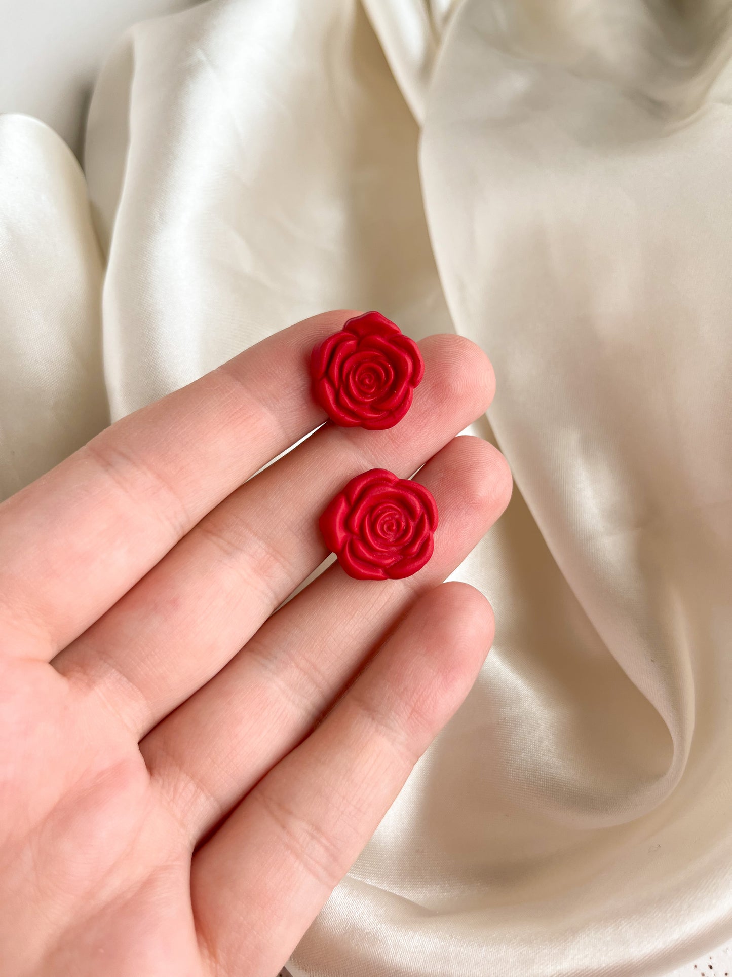 Red Rose Studs