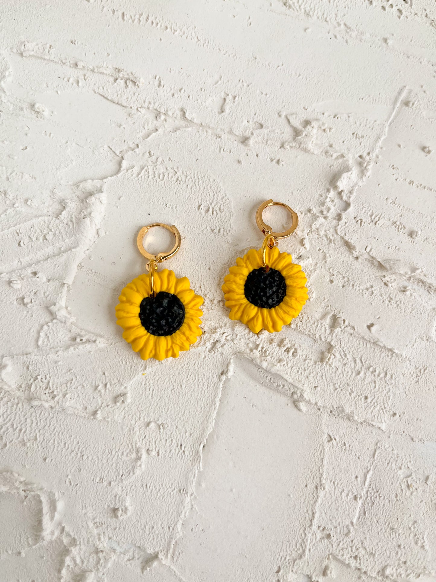 Sunflower Huggie Hoops