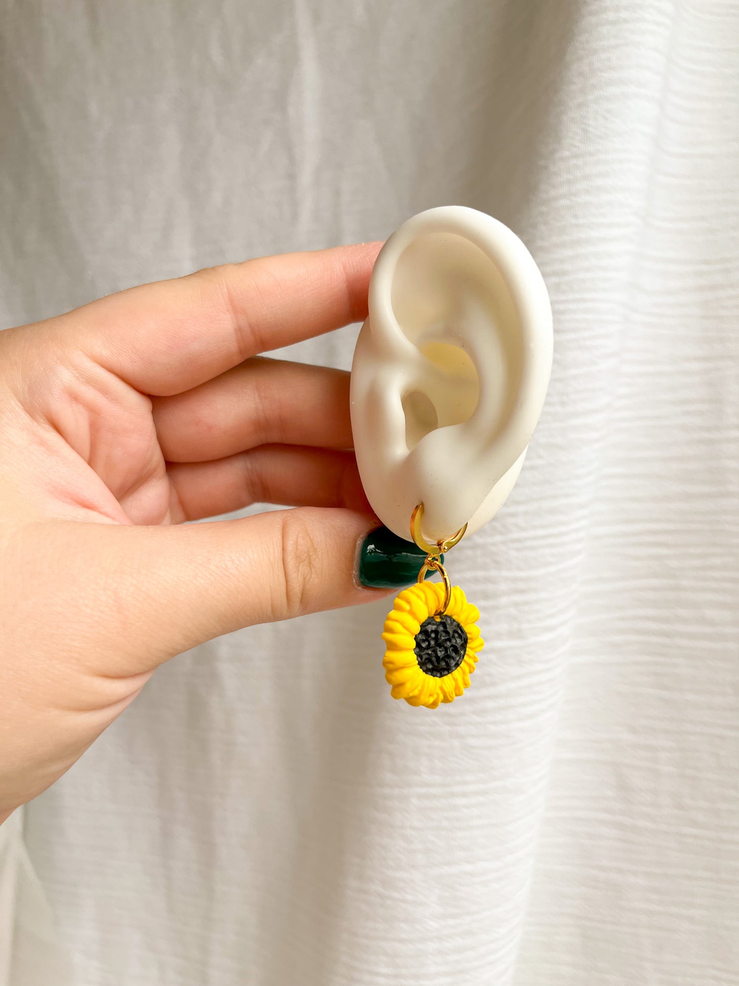 Sunflower Huggie Hoops