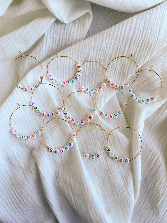 Beaded Astrology Hoops