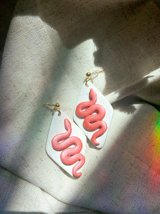 Snake Diamonds Cream and Sunset Pink