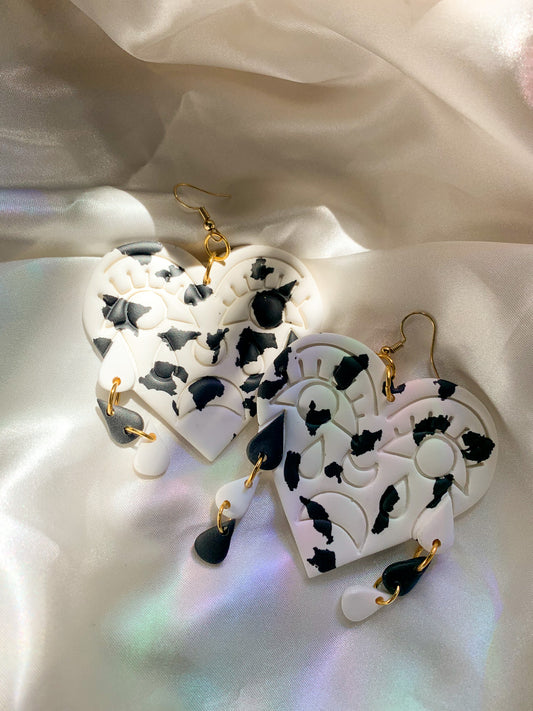 Crying Hearts Cow Print