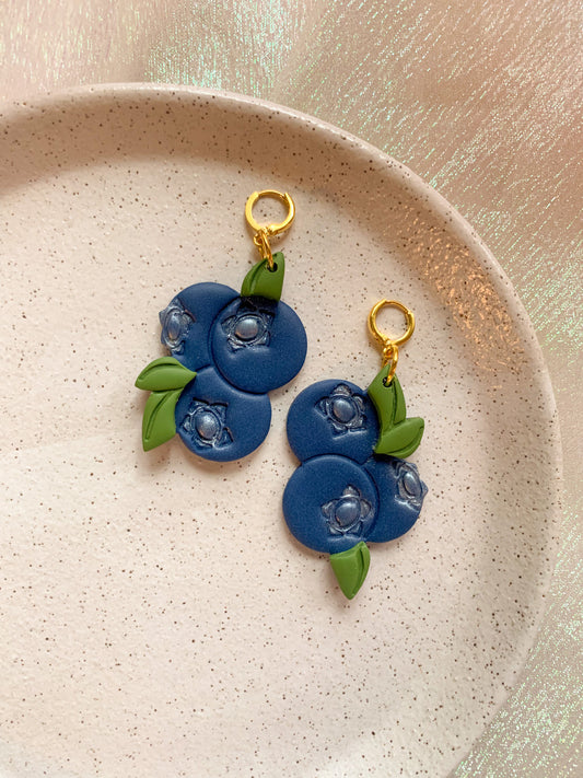 Blueberry Huggie Hoops