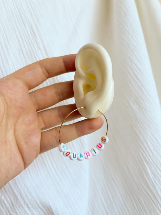 Beaded Astrology Hoops