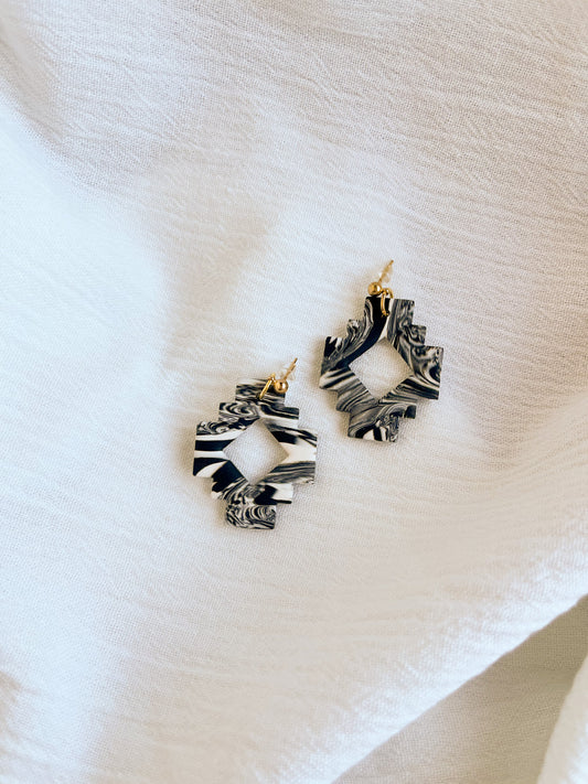 Aztec Marbled Black and White