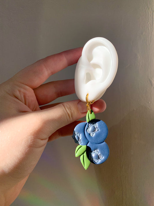 Blueberry Huggie Hoops