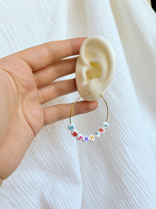 Beaded BWTHHYBL Hoops