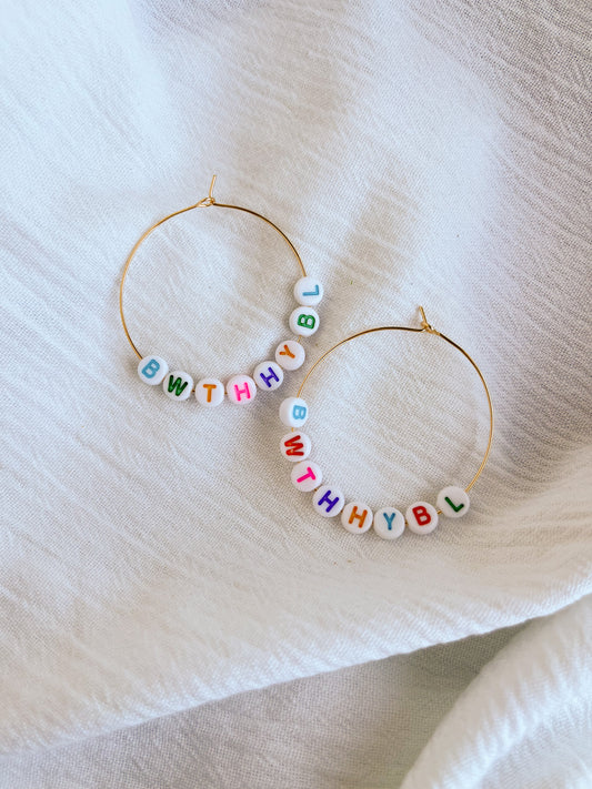 Beaded BWTHHYBL Hoops