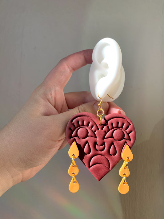 Crying Hearts Oxblood + Golden Tears