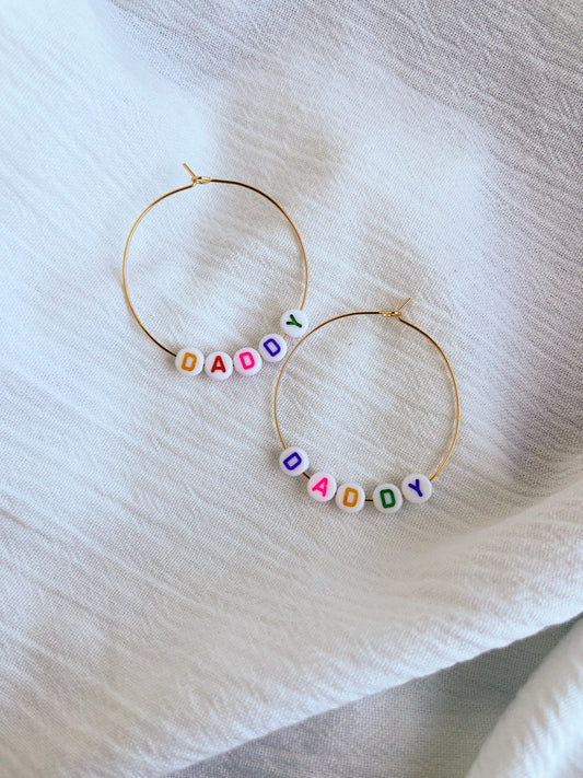 Beaded Daddy Hoops