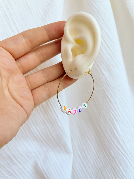 Beaded Daddy Hoops