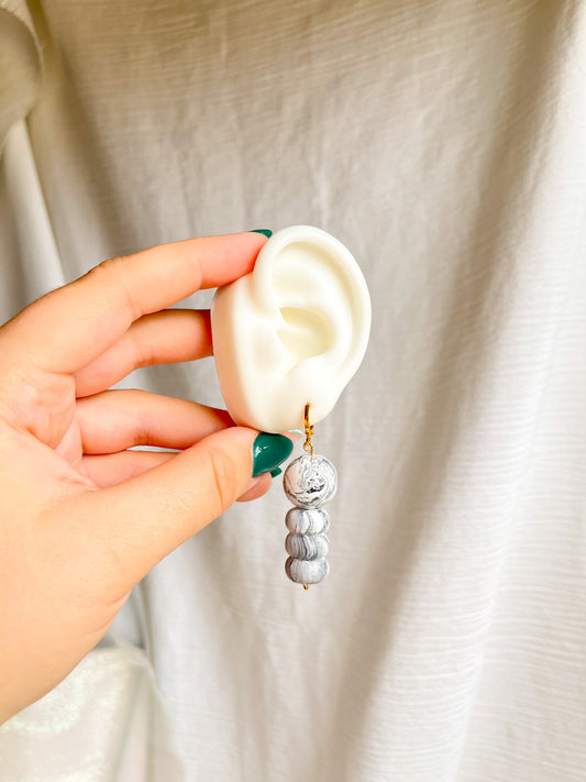 Eloise Marbled Grey Beaded Drops