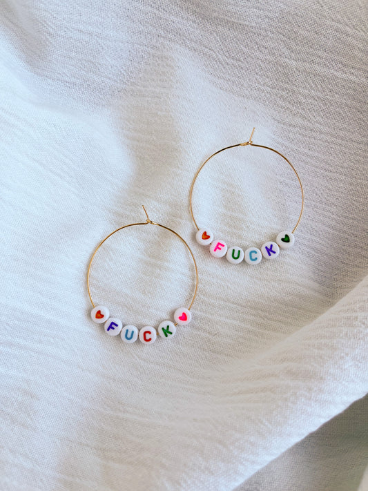 Beaded F*CK Hoops