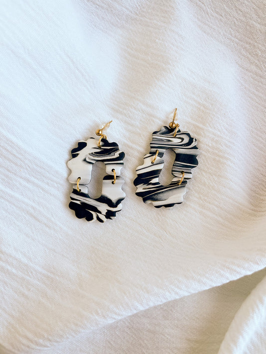 Jess Marbled Black and White