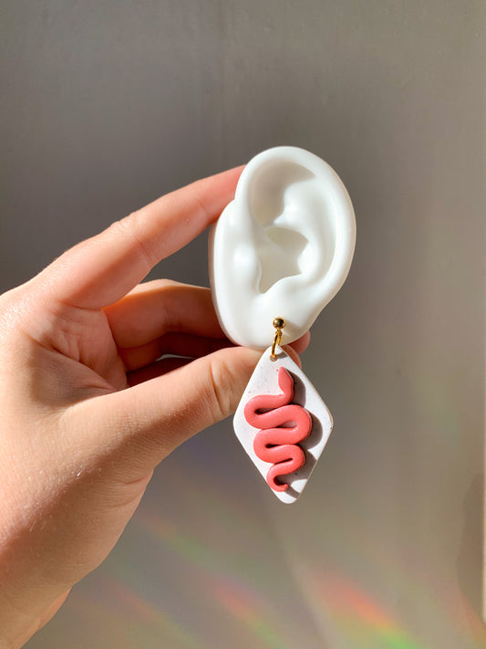 Snake Diamonds Cream and Sunset Pink