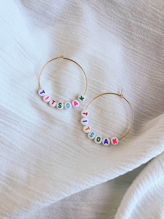 Beaded TITSOAK Hoops